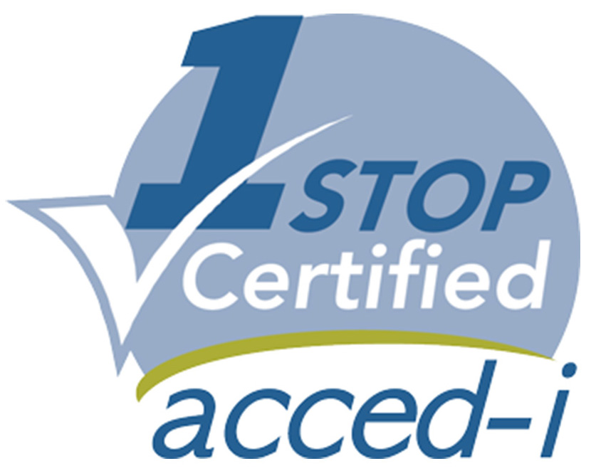 1 Stop Certified acced-i Certification Logo