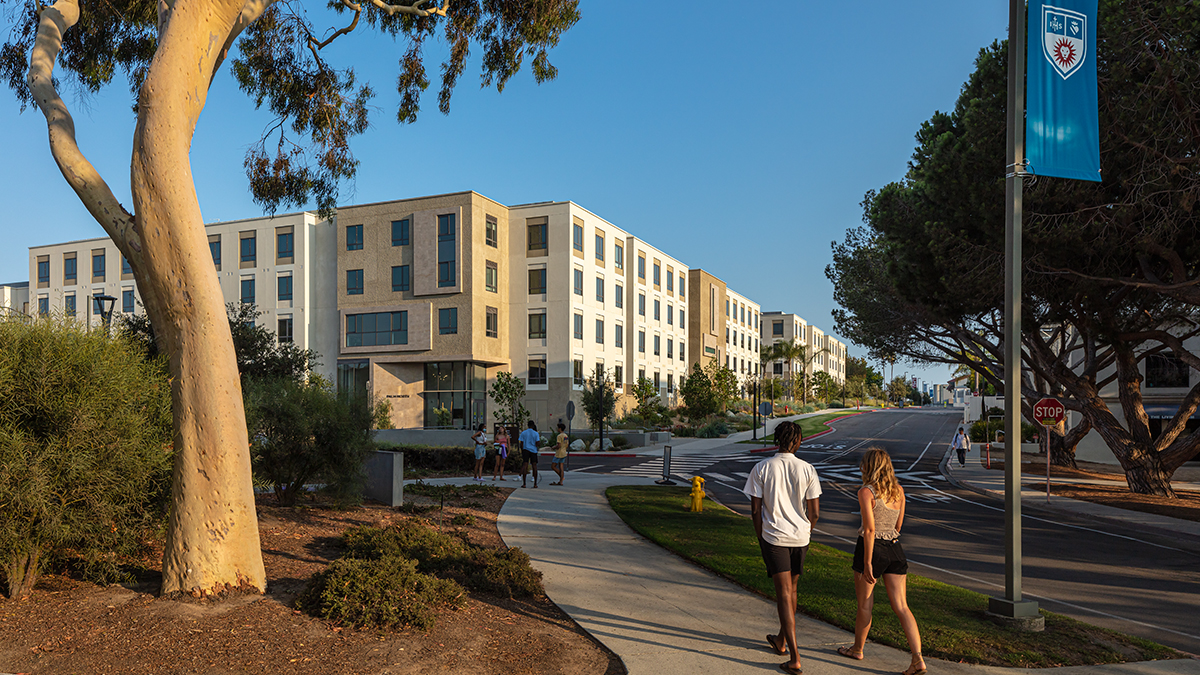 Students walking on LMU's Campus